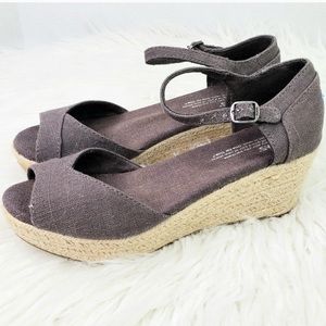 TOMS Canvas Platform Espadrille Sandal